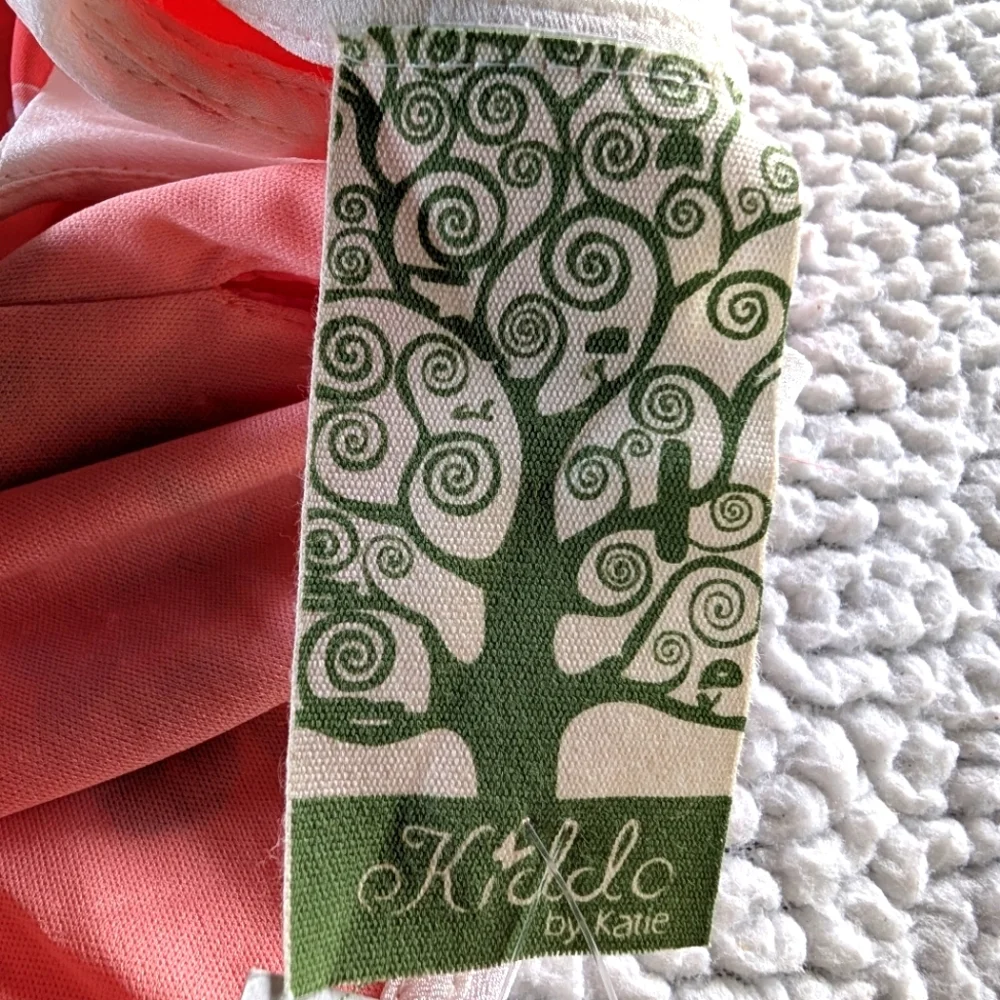 Kiddo by Katie Pink/Peach Floral Printed Dress with Collar - XL